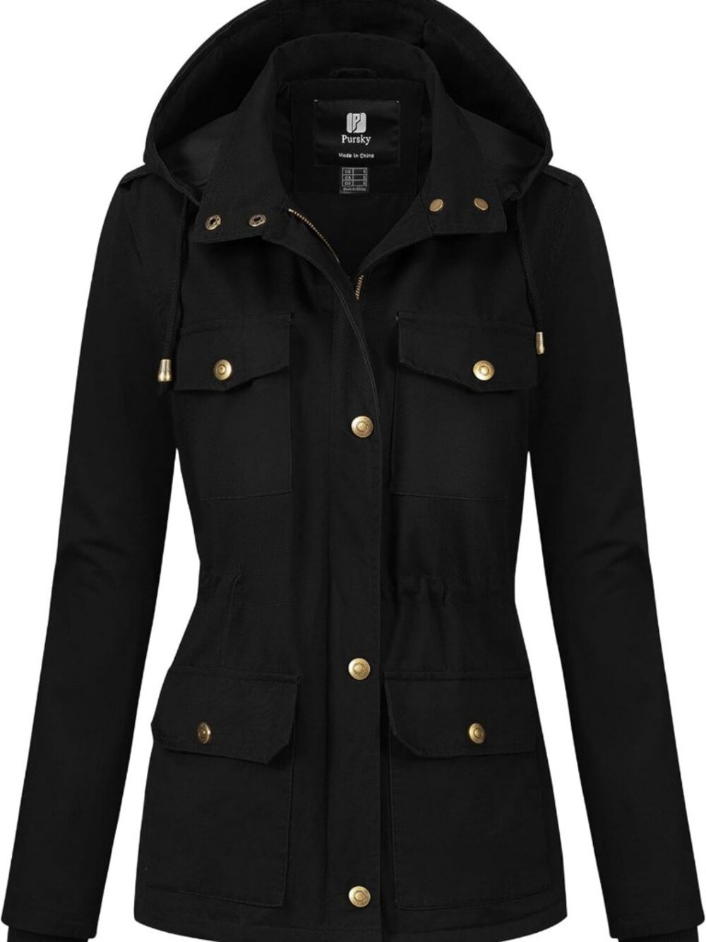 Lightweight Military Anorak Jacket for Women | Warm Utility Coat with Removable